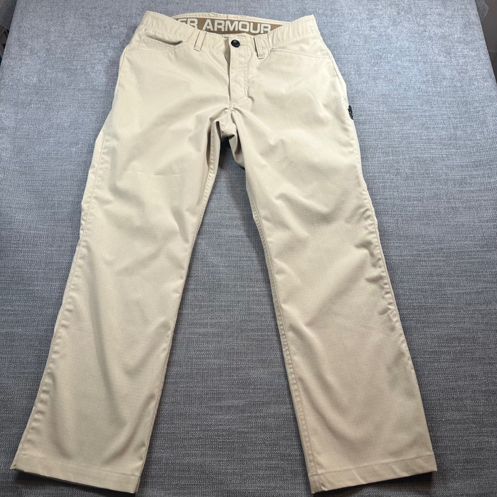 Under Armour Storm‎ Pants Mens 32 Tan Ripstop Tactical Loose Fit Khaki